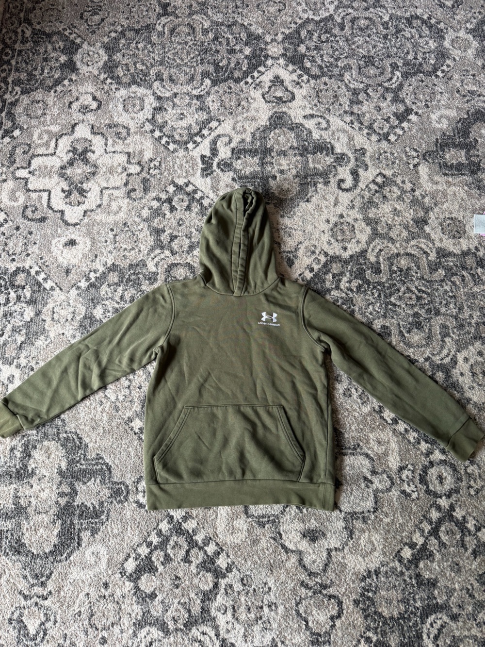 Kids Under Armour Olive Green Crewneck Hoodie Pullover